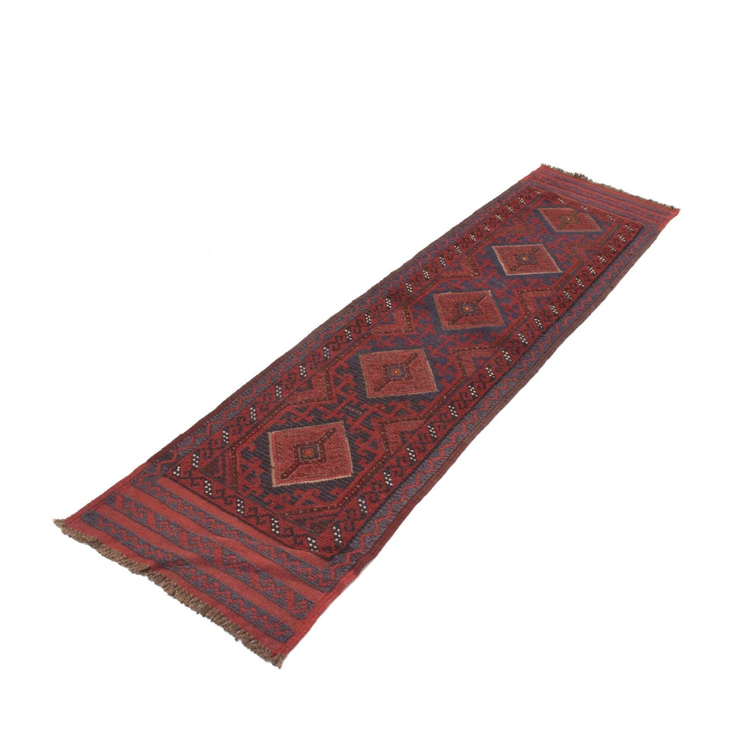 Red Afghan Mashwani Rug 1' 8" x 7' 7" Hand-Knotted | No. AL97232