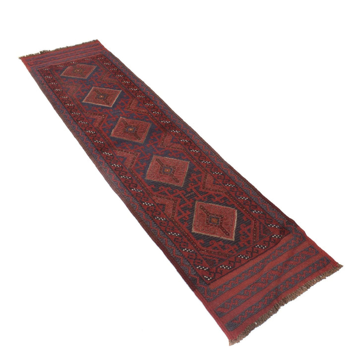 Red Afghan Mashwani Rug 1' 8" x 7' 7" Hand-Knotted | No. AL97232