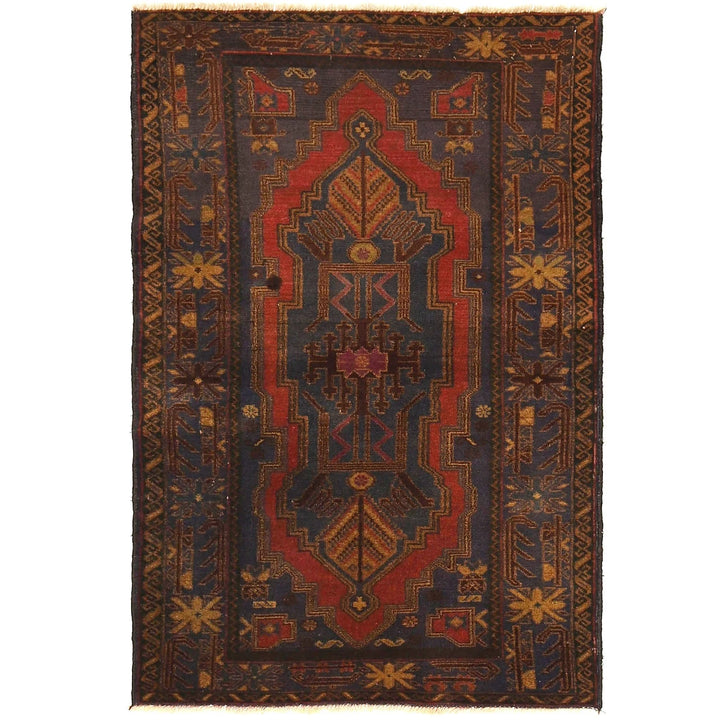 Afghan Baluchi Rug 2' 9" x 4' 6" Hand-Knotted | No. AL97250