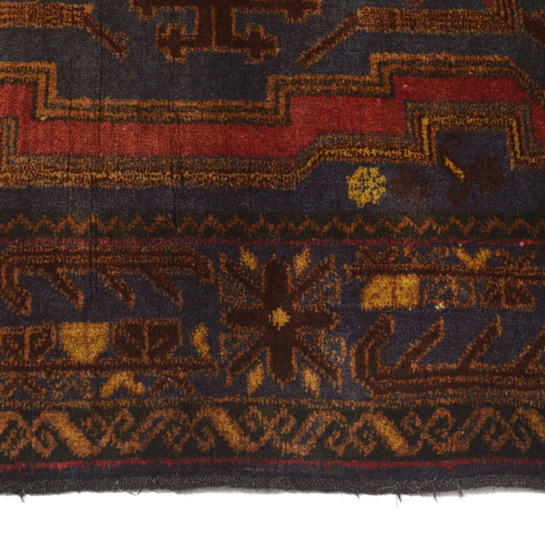 Afghan Baluchi Rug 2' 9" x 4' 6" Hand-Knotted | No. AL97250