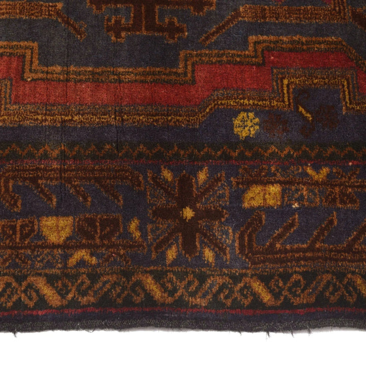 Afghan Baluchi Rug 2' 9" x 4' 6" Hand-Knotted | No. AL97250