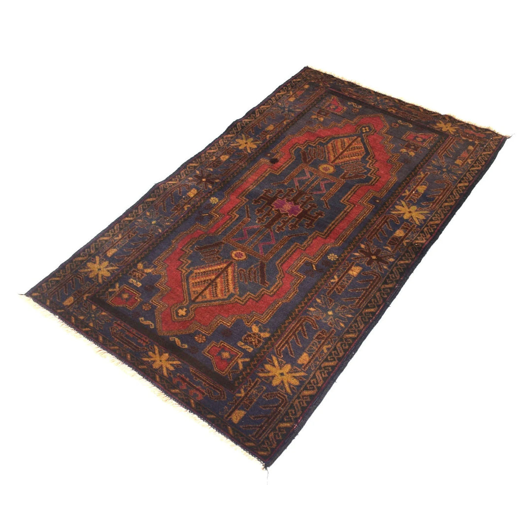 Afghan Baluchi Rug 2' 9" x 4' 6" Hand-Knotted | No. AL97250