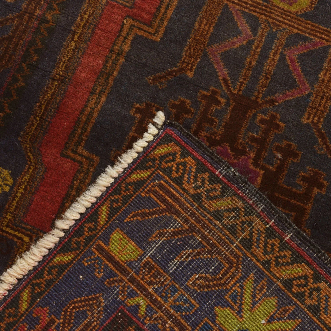 Afghan Baluchi Rug 2' 9" x 4' 6" Hand-Knotted | No. AL97250