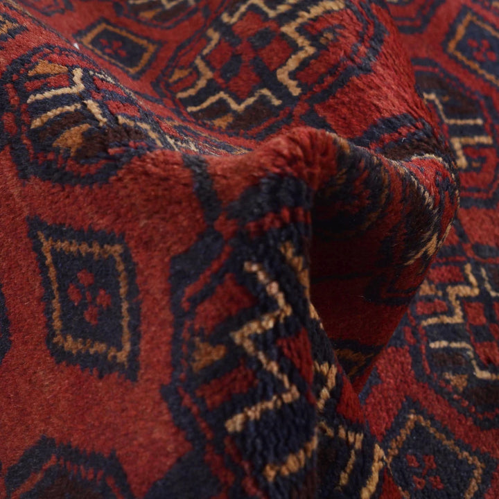 Red Afghan Baluchi Rug 3' 2" x 6' 4" Hand-Knotted | No. AL97299