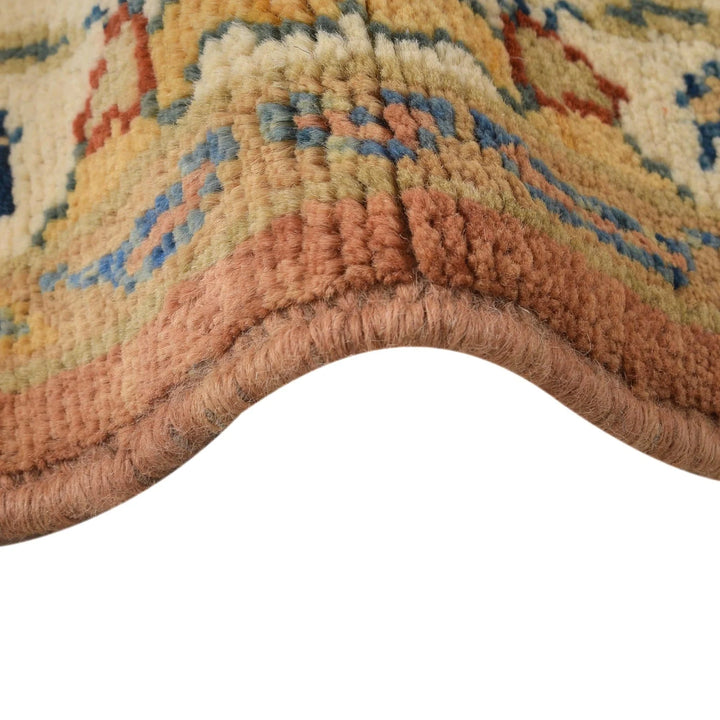 Beige Afghan Pictorial Rug 4' 4" x 5' 10" Hand-Knotted | No. AL97302