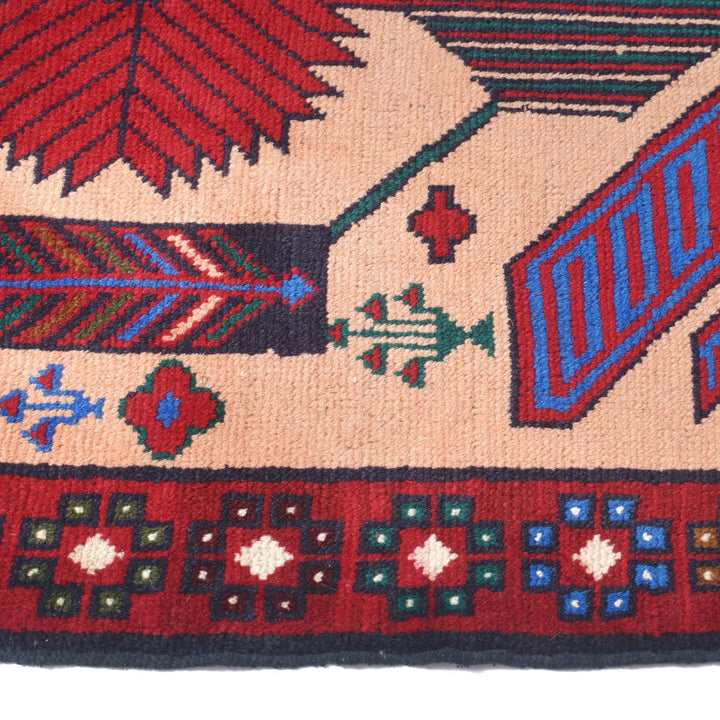Afghan Baluchi Rug 2' 11" x 4' 10" Hand-Knotted | No. AL97381
