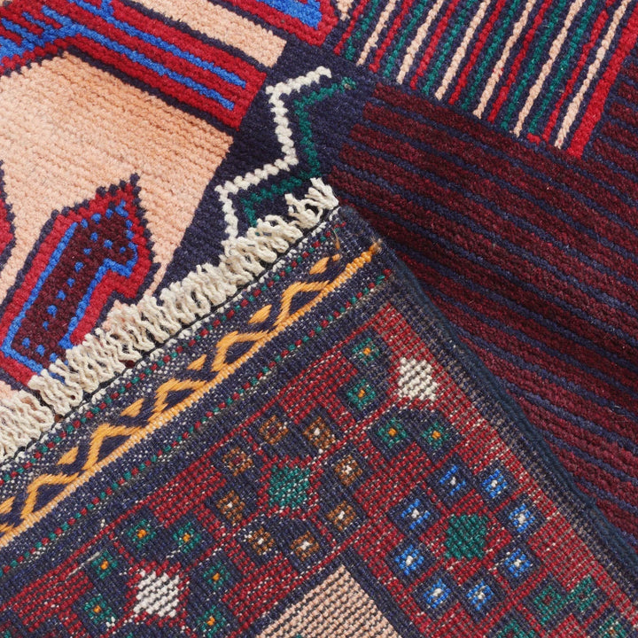 Afghan Baluchi Rug 2' 11" x 4' 10" Hand-Knotted | No. AL97381