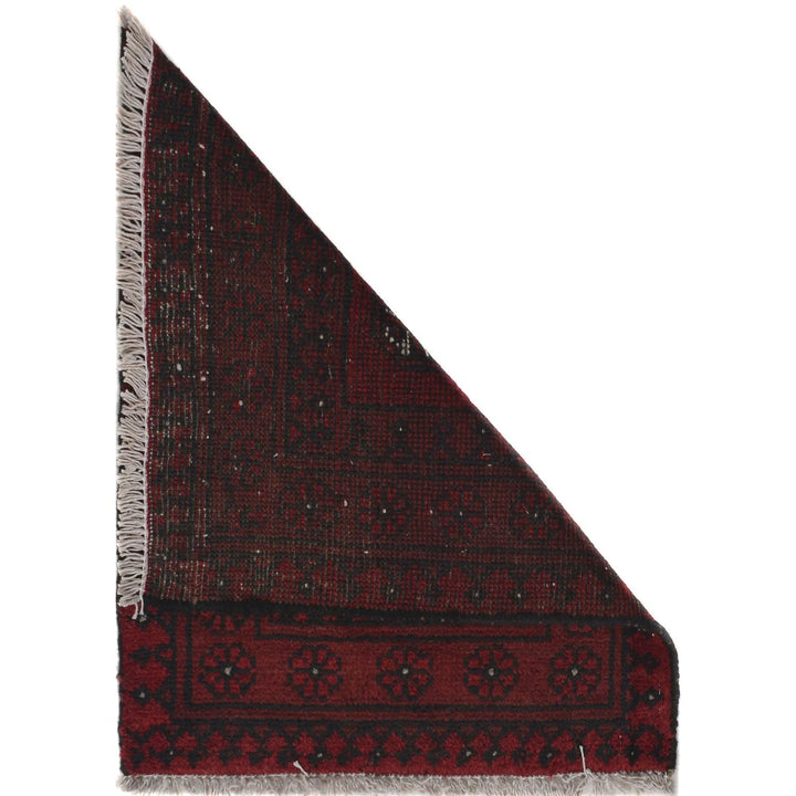 Red Afghan Oriental Rug 1' 7" x 2' 0" Hand-Knotted | No. AL97427