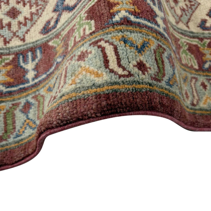 Red Afghan Kazak Rug 6' 7" x 9' 11" Hand-Knotted | No. AL97447