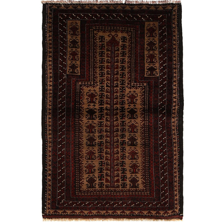 Afghan Prayer Rug 2' 6" x 3' 10" Hand-Knotted | No. AL97535