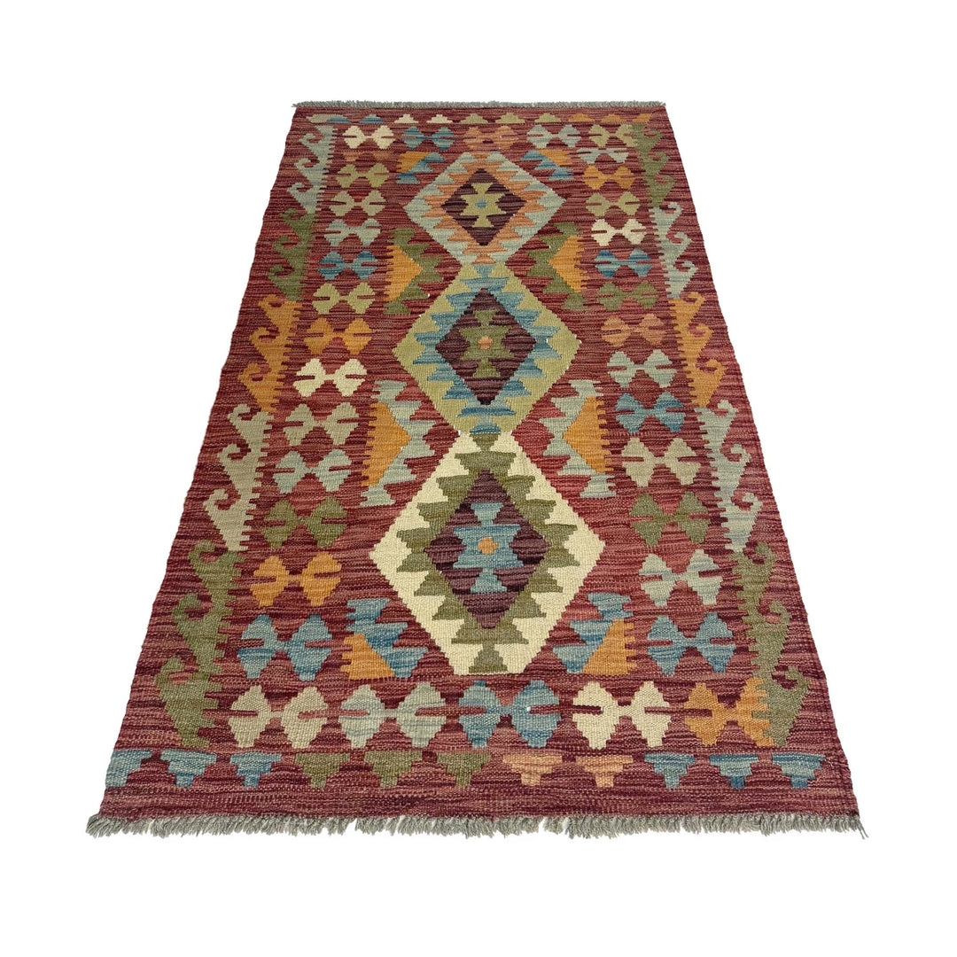 Afghan Kilim Rug 2' 10" x 4' 11" Hand-Woven | No. AL97612