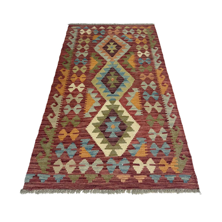 Afghan Kilim Rug 2' 10" x 4' 11" Hand-Woven | No. AL97612