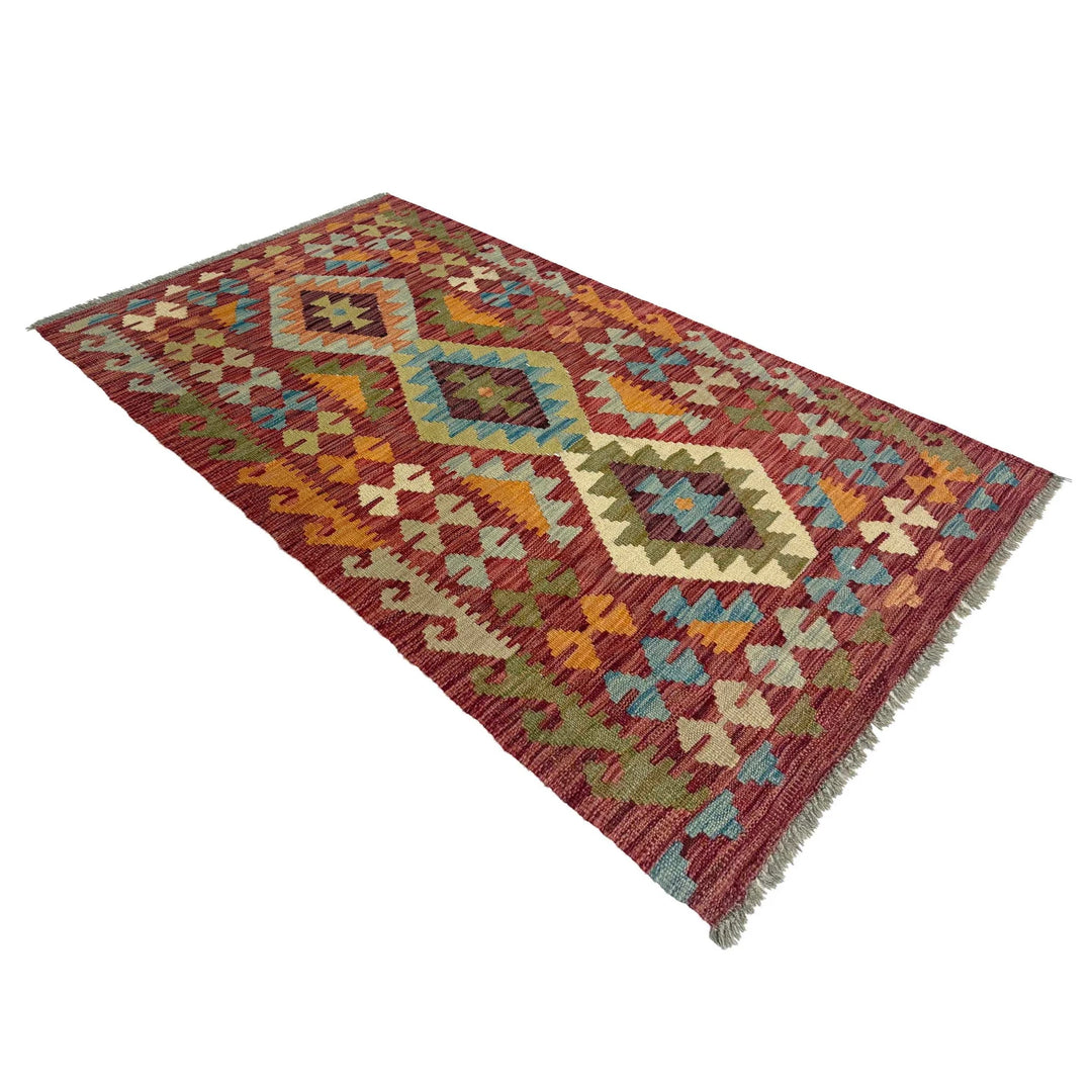 Afghan Kilim Rug 2' 10" x 4' 11" Hand-Woven | No. AL97612