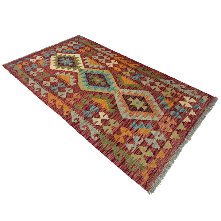 Afghan Kilim Rug 2' 10" x 4' 11" Hand-Woven | No. AL97612