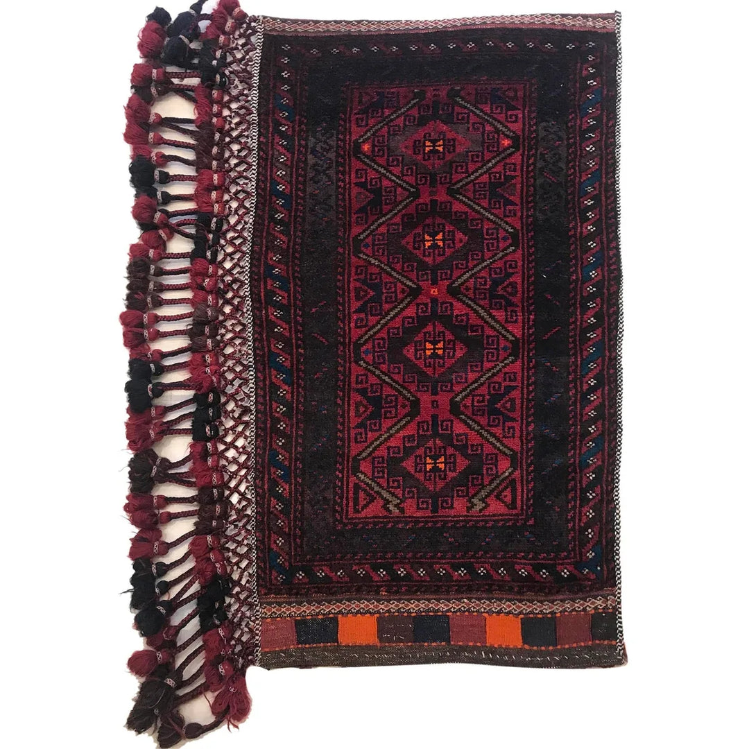 Red Afghan Balisht Rug 1' 9" x 3' 0" Hand-Knotted | No. AL97678