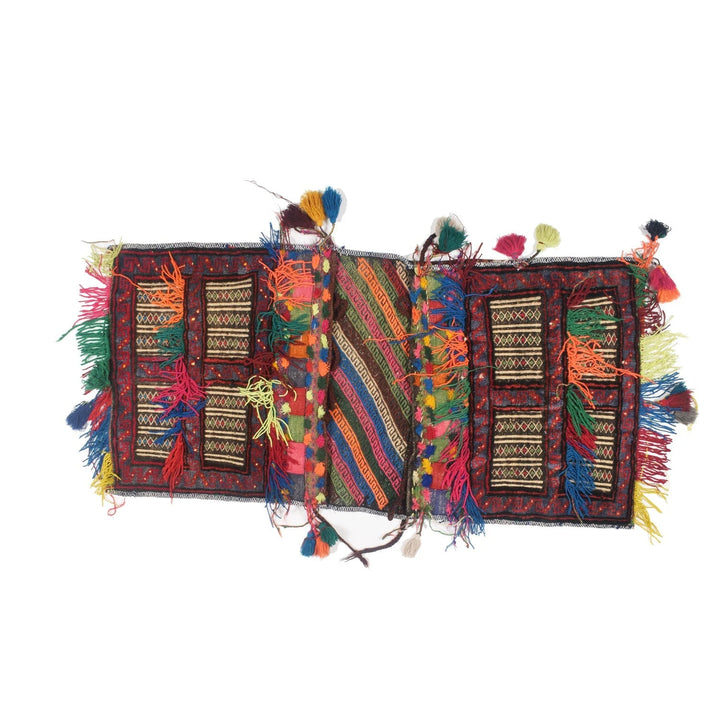 Afghan Tribal Baluch Saddle Bag Kilim 1' 8" x 3' 5" Flat-Weave | No. AL97685