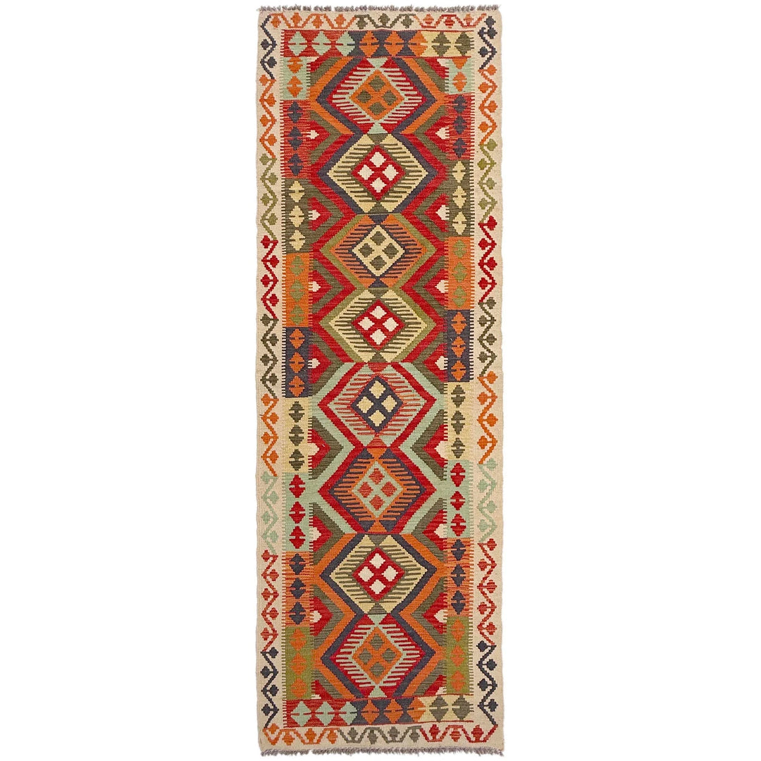 Afghan Vegetable Kilim Rug 2' 7" x 9' 6" Flat-Weave | No. AL97809
