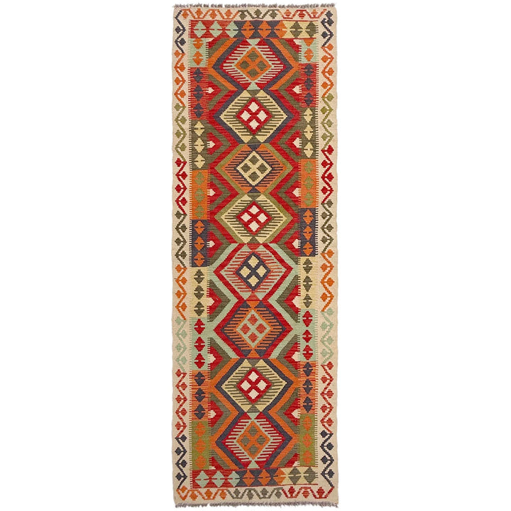 Afghan Vegetable Kilim Rug 2' 7" x 9' 6" Flat-Weave | No. AL97809