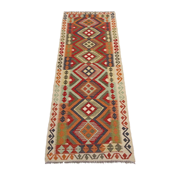 Afghan Vegetable Kilim Rug 2' 7" x 9' 6" Flat-Weave | No. AL97809