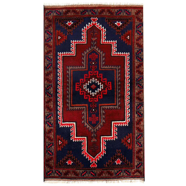 Afghan Baluchi Rug 2' 9" x 4' 9" Hand-Knotted | No. AL97853