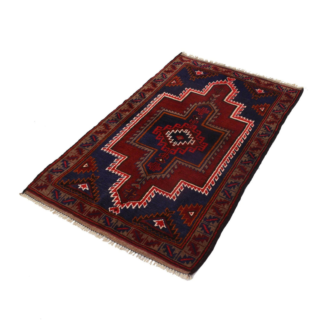 Afghan Baluchi Rug 2' 9" x 4' 9" Hand-Knotted | No. AL97853