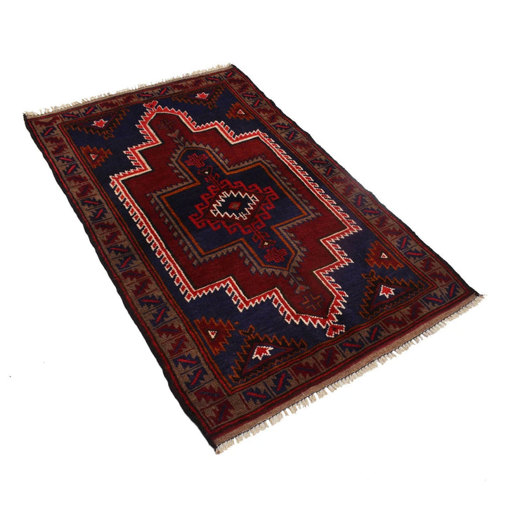 Afghan Baluchi Rug 2' 9" x 4' 9" Hand-Knotted | No. AL97853