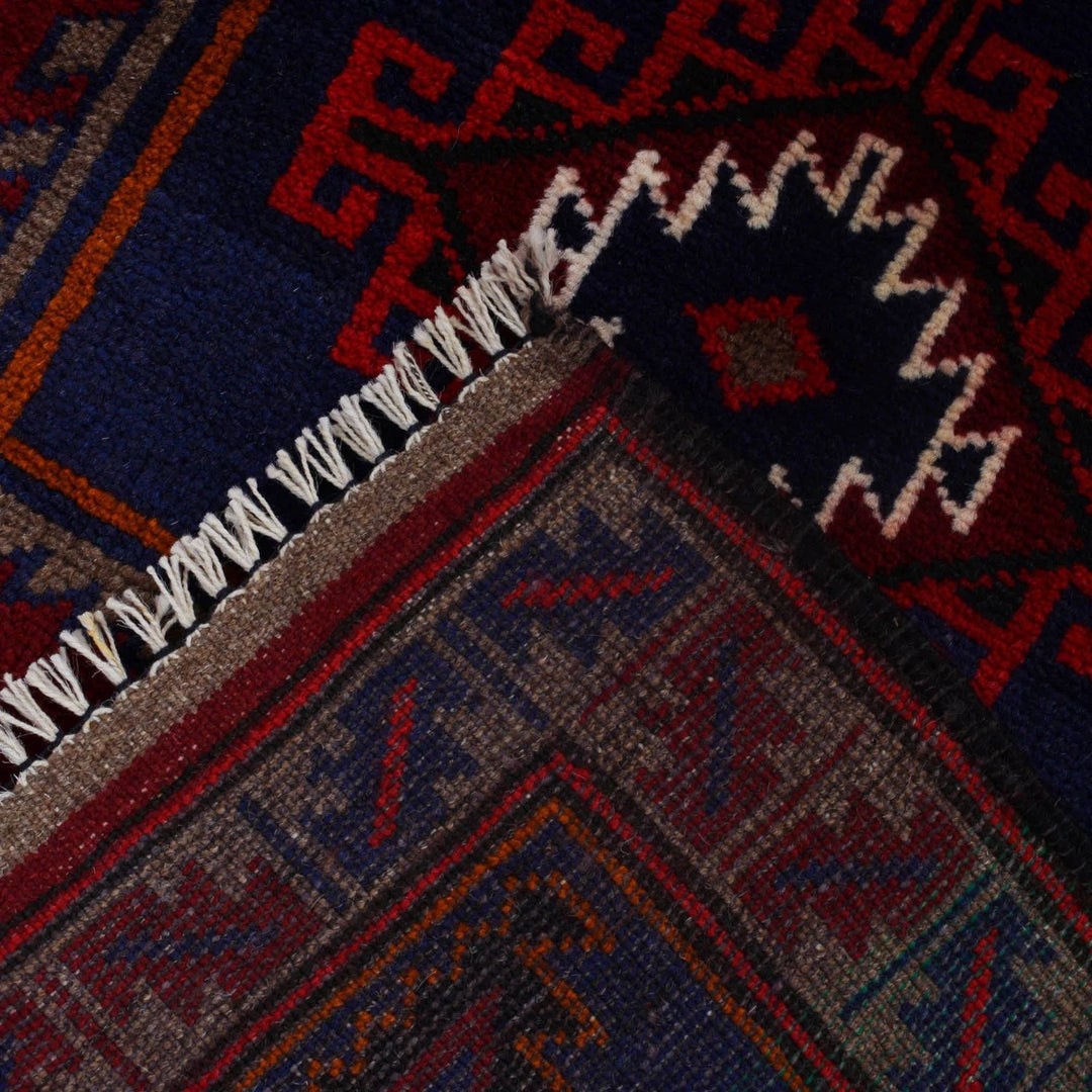 Afghan Baluchi Rug 2' 9" x 4' 9" Hand-Knotted | No. AL97853