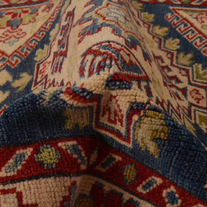 Afghan Kazak Rug 3'2" x 4'8" Hand-Knotted | No. AL97868