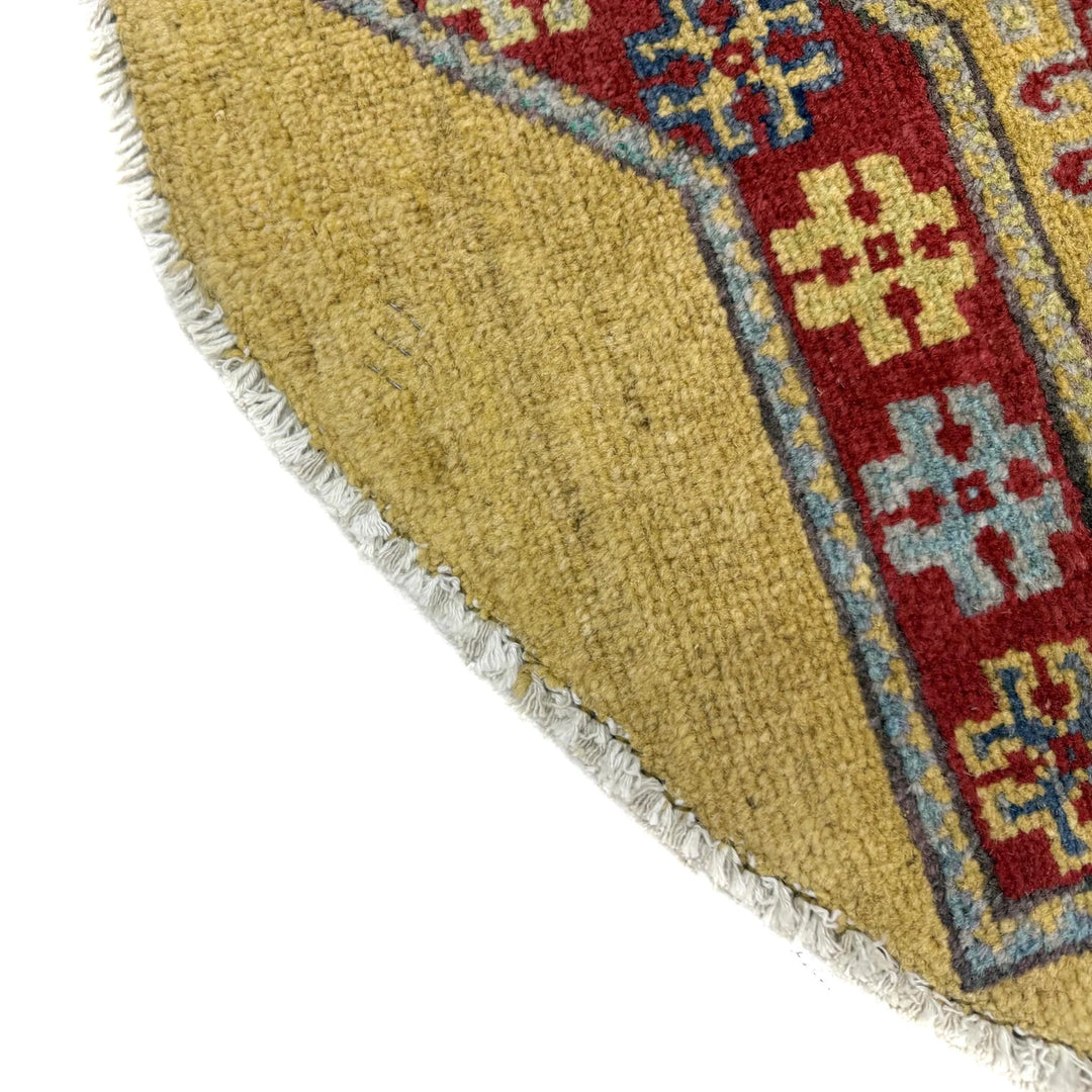 Afghan Kazak Rug 3' 2" x 3' 3" Hand-Knotted | No. AL97938