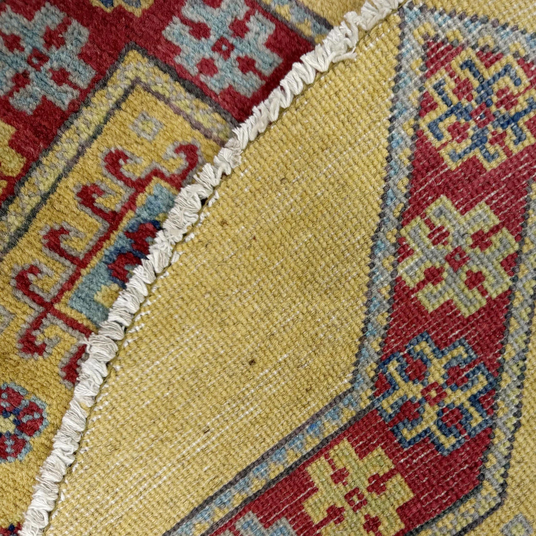 Afghan Kazak Rug 3' 2" x 3' 3" Hand-Knotted | No. AL97938