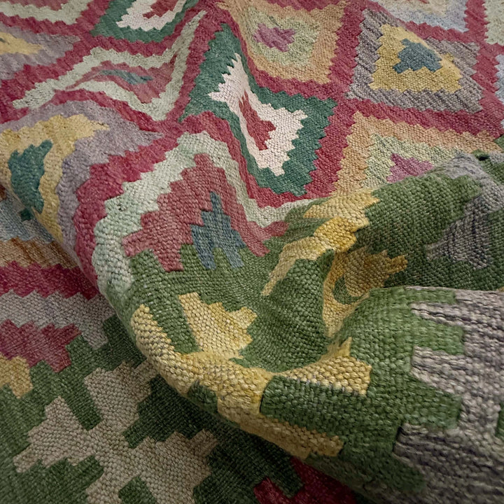 Afghan Kilim Rug 6' 7" x 9' 9" Flat-Weave | No. AL97948