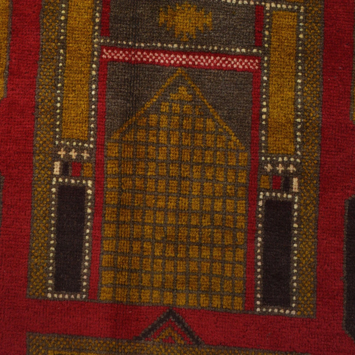 Afghan Baluchi Rug 3' 1" x 4' 3" Hand-Knotted | No. AL98075