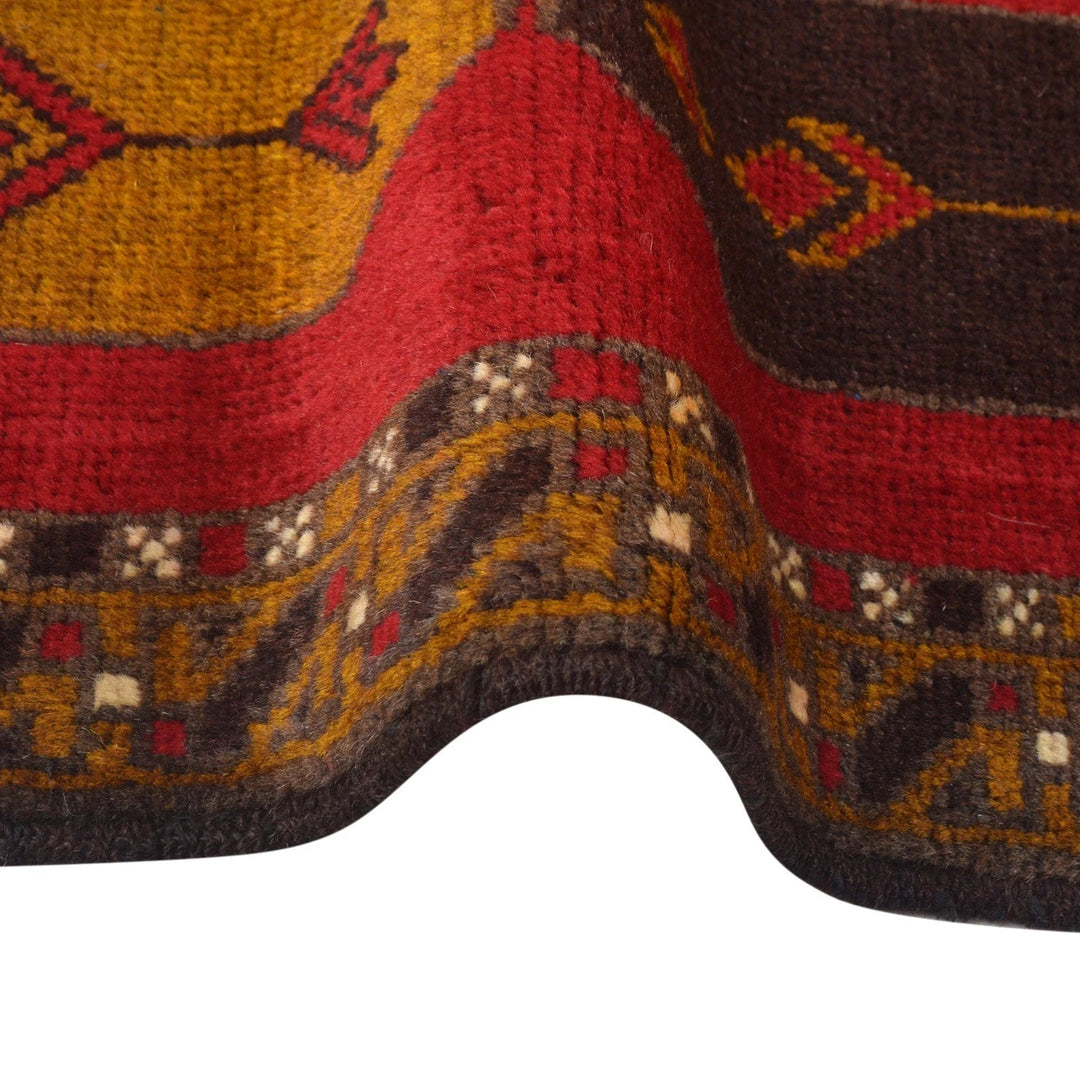 Afghan Baluchi Rug 3' 1" x 4' 3" Hand-Knotted | No. AL98075