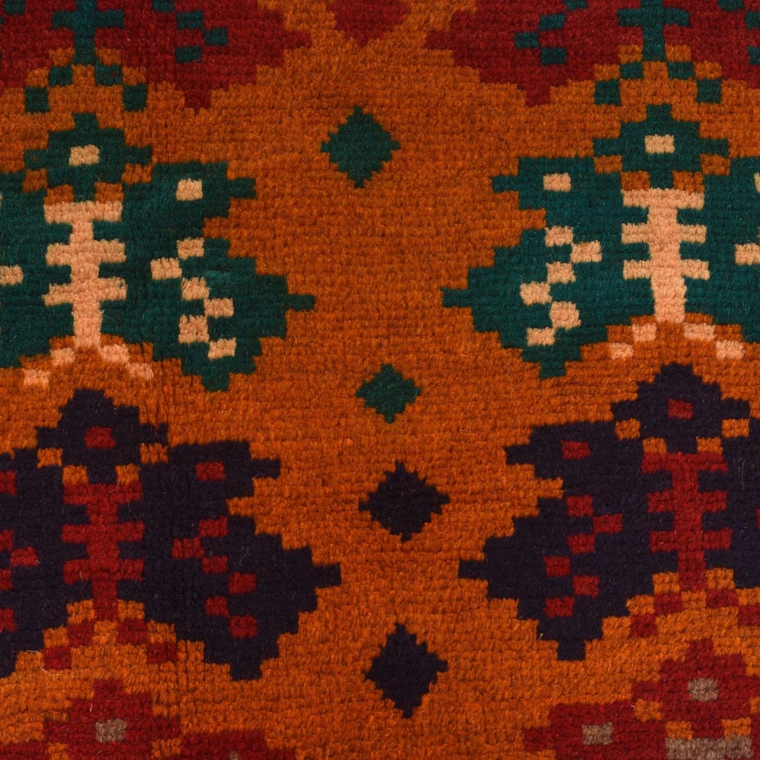 Dark Brown Afghan Baluchi Rug 6' 2" x 7' 9" Hand-Knotted | No. AL98110