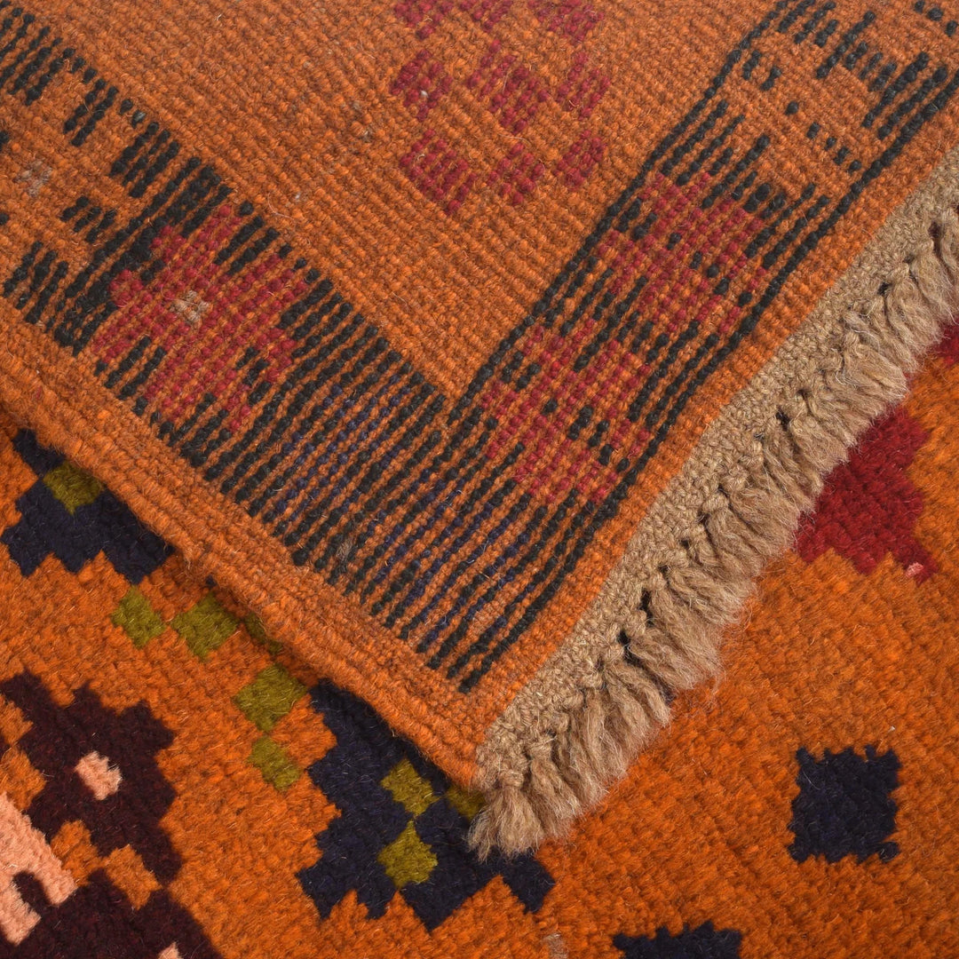 Dark Brown Afghan Baluchi Rug 6' 2" x 7' 9" Hand-Knotted | No. AL98110