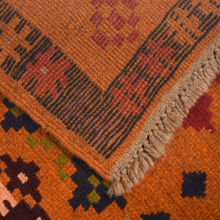 Dark Brown Afghan Baluchi Rug 6' 2" x 7' 9" Hand-Knotted | No. AL98110