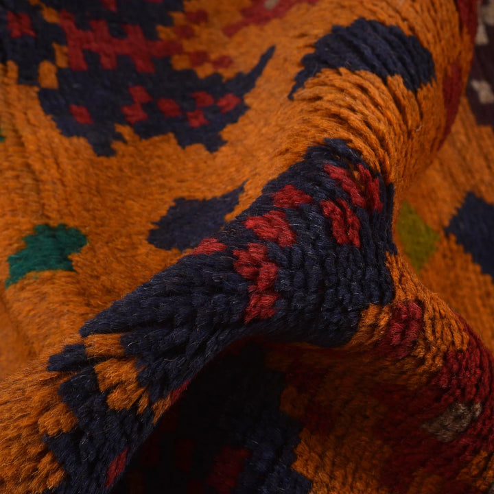 Dark Brown Afghan Baluchi Rug 6' 2" x 7' 9" Hand-Knotted | No. AL98110