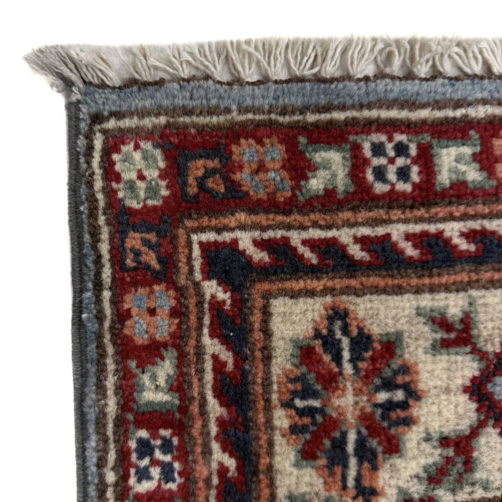 Blue Afghan Kazak Rug 3' 3" x 4' 11" Hand-Knotted | No. AL98296