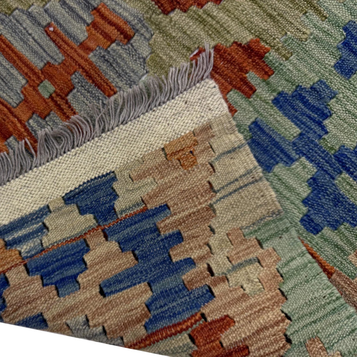 Afghan Vegetable Kilim Rug 6' 2" x 7' 10" Flat-Weave | No. AL983999