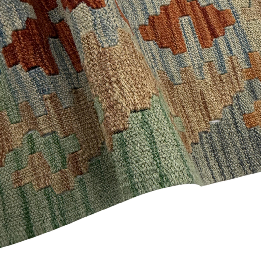 Afghan Vegetable Kilim Rug 6' 2" x 7' 10" Flat-Weave | No. AL983999