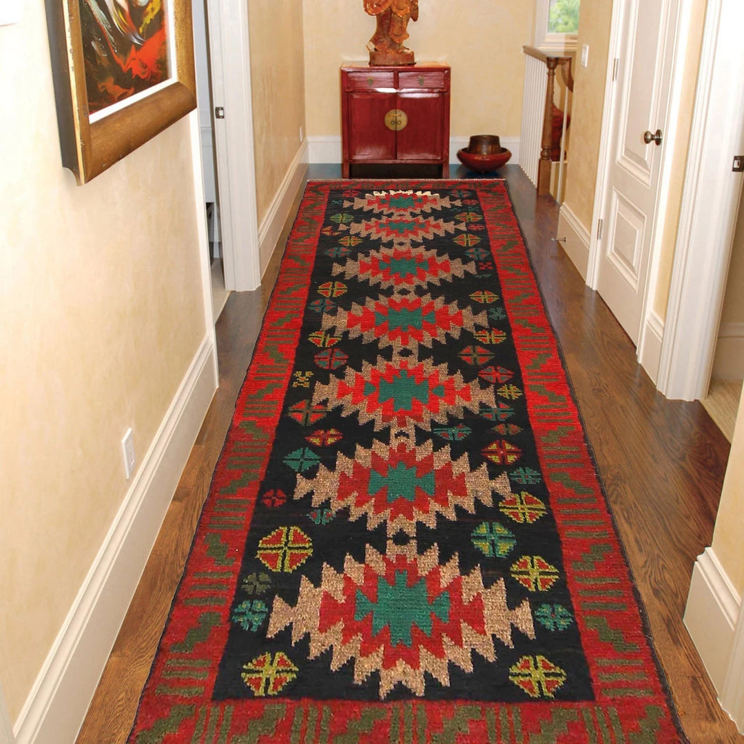 Black Afghan Baluchi Rug 2' 2" x 6' 2" Hand-Knotted | No. AL98429