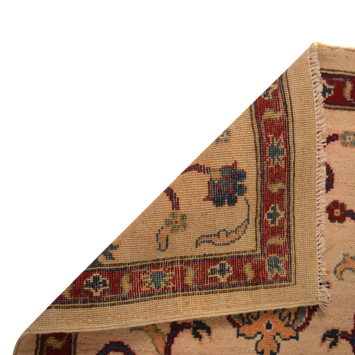 Beige Afghan Kazak Rug 2' 7" x 4' 0" Hand-Knotted | No. AL98470