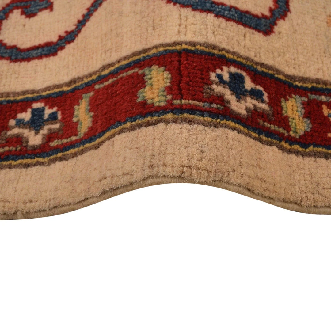 Beige Afghan Kazak Rug 2' 7" x 4' 0" Hand-Knotted | No. AL98470