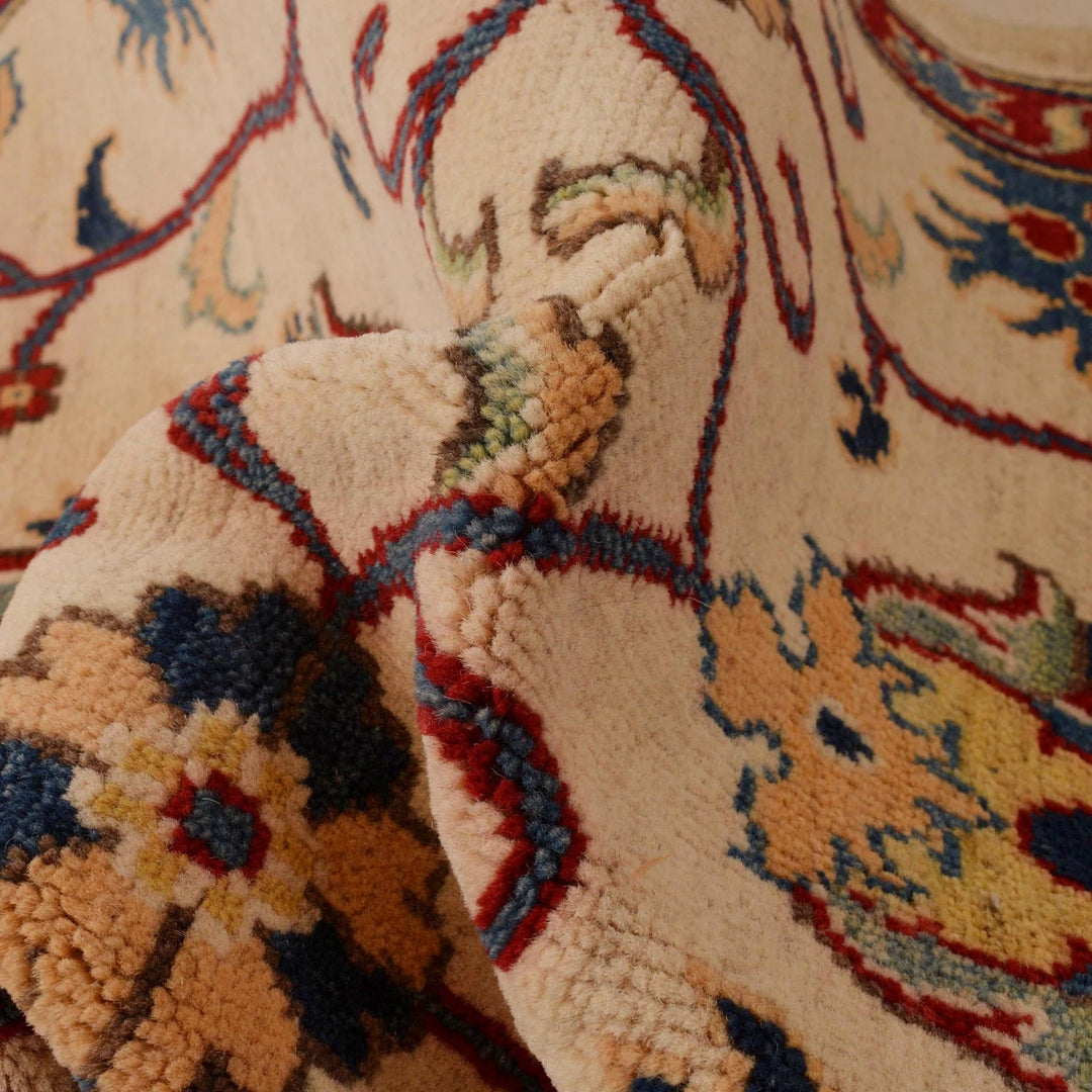Beige Afghan Kazak Rug 2' 7" x 4' 0" Hand-Knotted | No. AL98470
