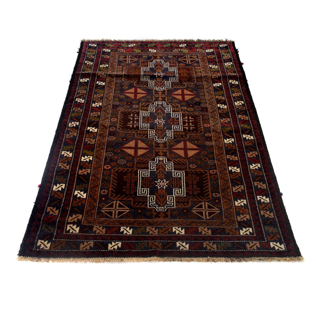 Afghan Baluchi Rug 4' 0" x 6' 1" Hand-Knotted | No. AL98627
