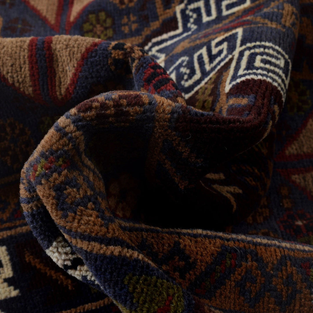 Afghan Baluchi Rug 4' 0" x 6' 1" Hand-Knotted | No. AL98627
