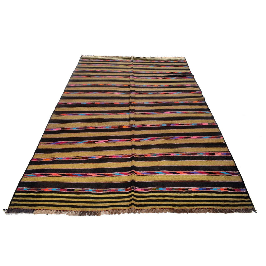 Afghan Maimana Kilim Rug 5'6" x 10'0" Flat-Weave | No. AL98643