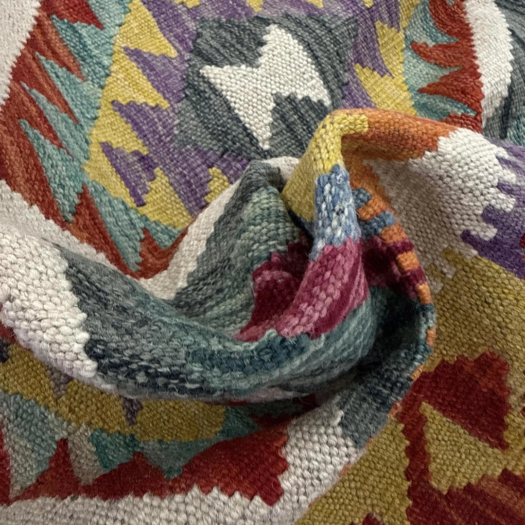 Afghan Vegetable Kilim Rug 2'9" x 4'1" Flat-Weave | No. AL986762