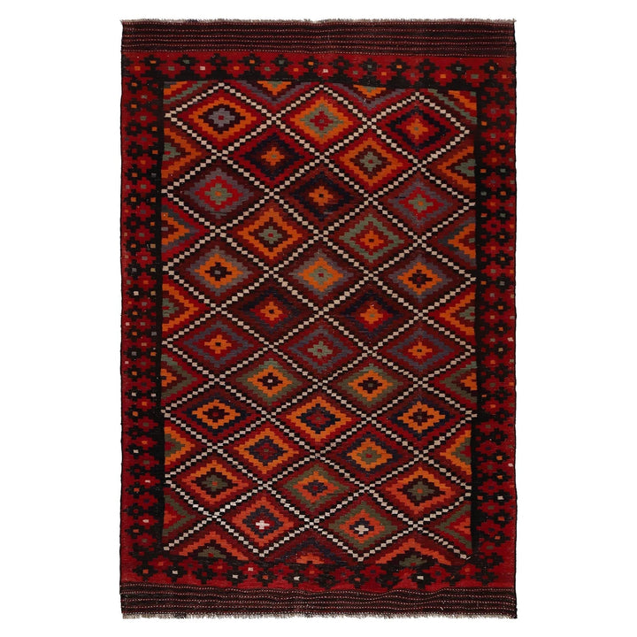 Afghan Maimana Kilim Rug 6'10" x 10'6" Flat-Weave | No. AL98739