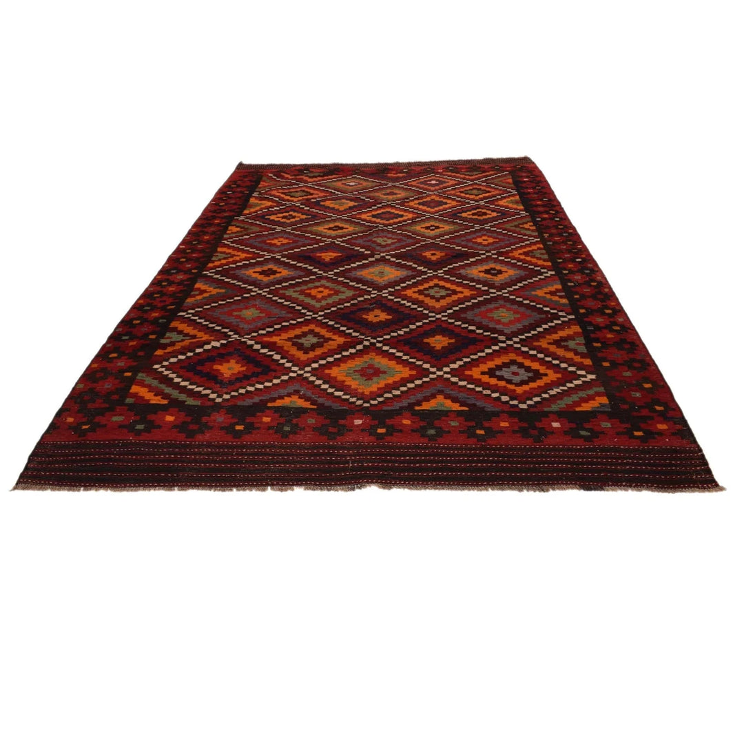 Afghan Maimana Kilim Rug 6'10" x 10'6" Flat-Weave | No. AL98739